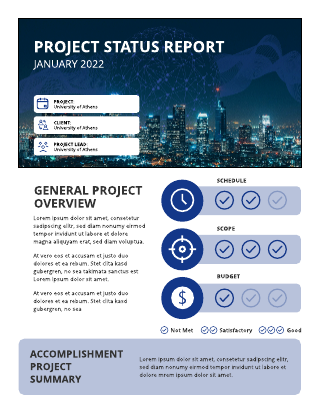 Blue Gray Project Status Report Template