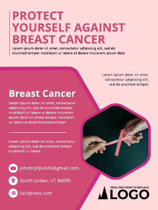 Hand Breast Cancer Poster Template