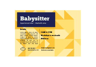 Detailed babysitter flyer template