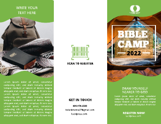 Green Bible Camp Nonprofit Brochure Template