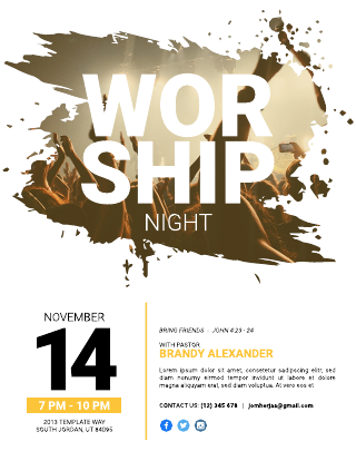 Worship Night Flyer Template