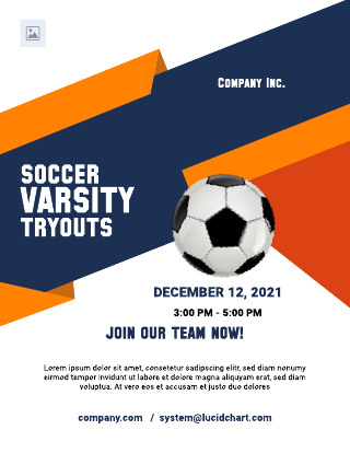 Soccer Tryout Blue Flyer Template