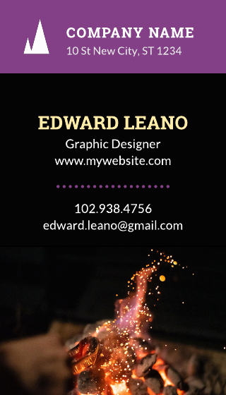 Catering Firepit Business Card Template