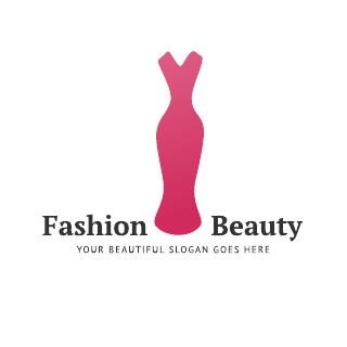 Pink Gown Fashion Logo Template