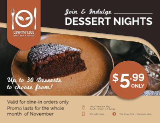 Dessert Night Bar Flyer Promo Template