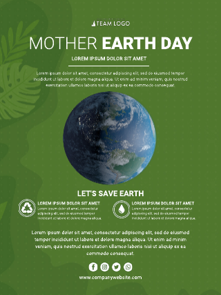 Green Glob Mother Earth Day Poster Template