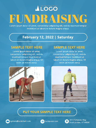 Blue Fundraising Poster Template