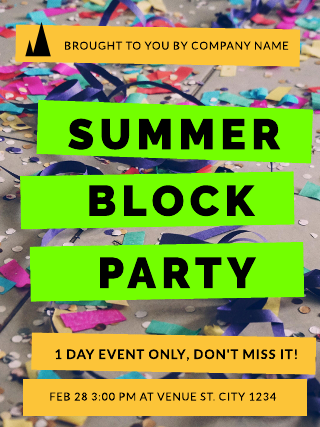 Block Party Confetti Poster Template