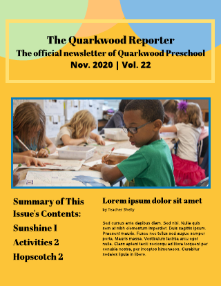 Quarkwood Preschool Newsletter Template