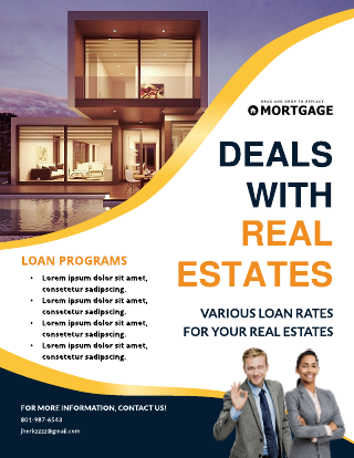 Dark & Yellow Mortgage Lenders Flyer Template