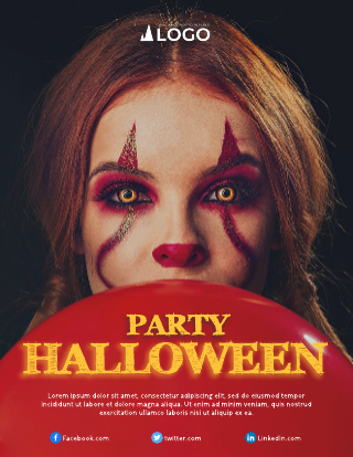 Red Halloween Party Invitation Template
