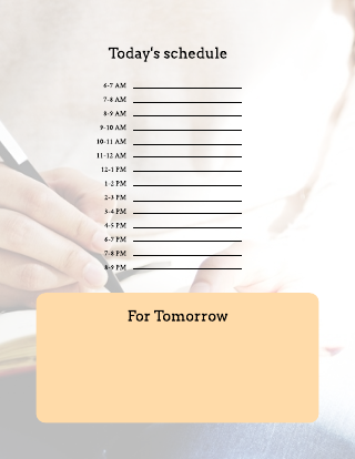 Yellow Brown Todays Schedule Template