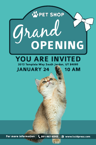 Pet Shop Grand Opening Invitation Template