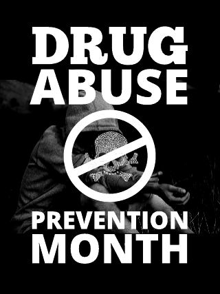 Drug Abuse Black and White Poster Template