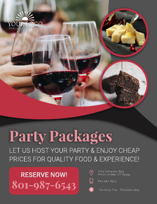 Wine Themed Party Promo Bar Flyer Template