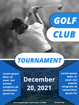 Golf Blue Poster Template