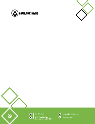 Yellow Green and Black Letterhead Template