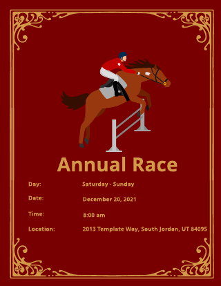 Horse Red Poster Template