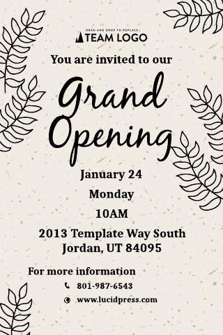 Simple Grand Opening Invitation Template