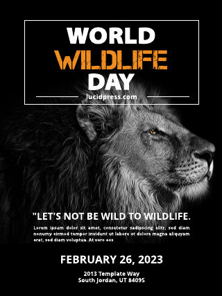 Wildlife Black and White Poster Template