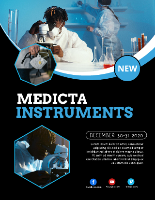 Blue Medical Instruments Template