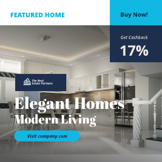 Real Estate Blue Banner Ad Template