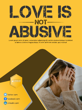 Yellow Love Is Not Abusive Poster Template