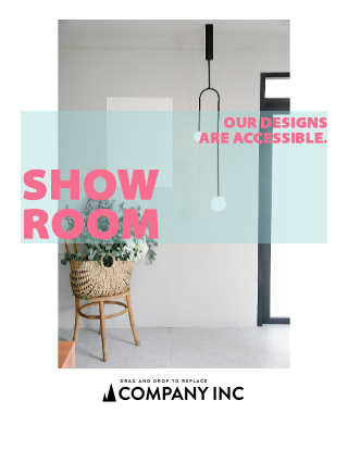 Pink & Teal Showroom Brochure Template