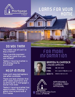 Purple Mortgage Lenders Flyer Template