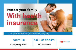 Family Saver Health Insurance Postcard Template
