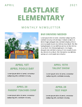 Free School Newsletter Templates Examples