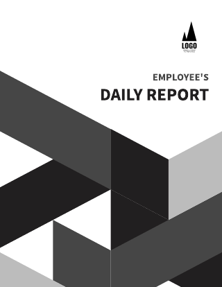 Monochrome Shapes Employee Daily Report Template