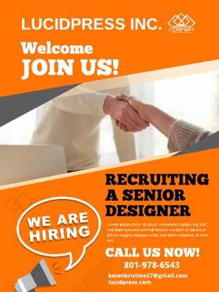 Orange Recruitment Poster Template