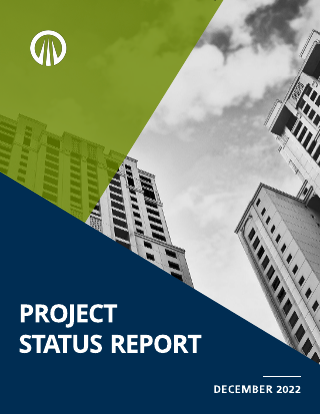 Navy Blue Green Project Status Report Template