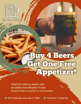 Beer and Appetizer Promo Bar Flyer Template