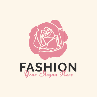 Pink Rose Fashion Logo Template