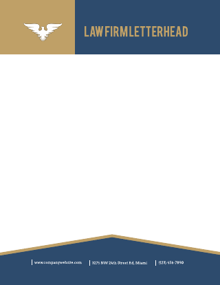 White Blue Gold Law Firm Letterhead Template