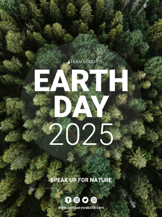 Green Trees Speak Up for Nature Earth Day Poster Template