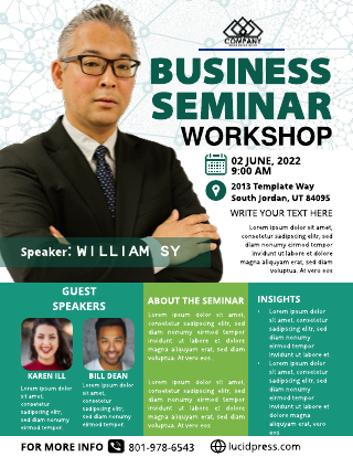 Simple Green White Business Seminar Flyer Template
