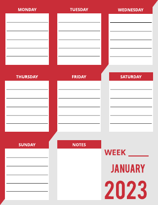 Minimal Illustrated Weekly Calendar Template
