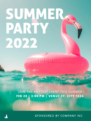 Block Party Swim Party Poster Template
