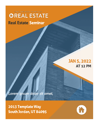 Orange House Real Estate Seminar Flyer Template