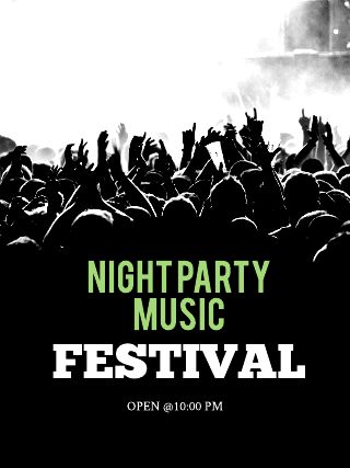 Green Black Night Festival Poster Template