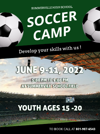 School Soccer Camp Poster Template
