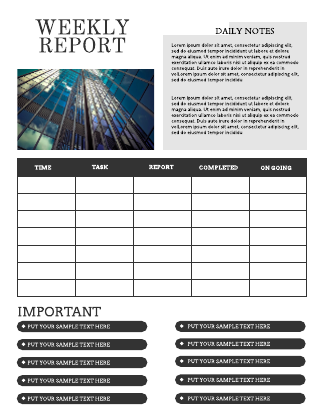 White & Black Weekly Report Flyer Template