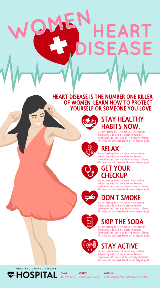 Women Heart Disease Infographic Template