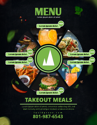 Take Out Meal Menu Template