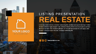 Orange Black Real Estate Listing Presentation Template