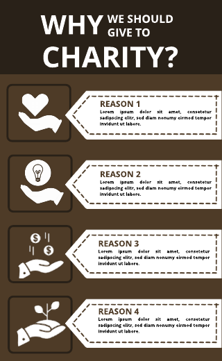 Brown Theme Charity Infographics Template