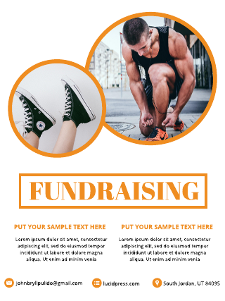 White And Orange Fundraising Poster Template